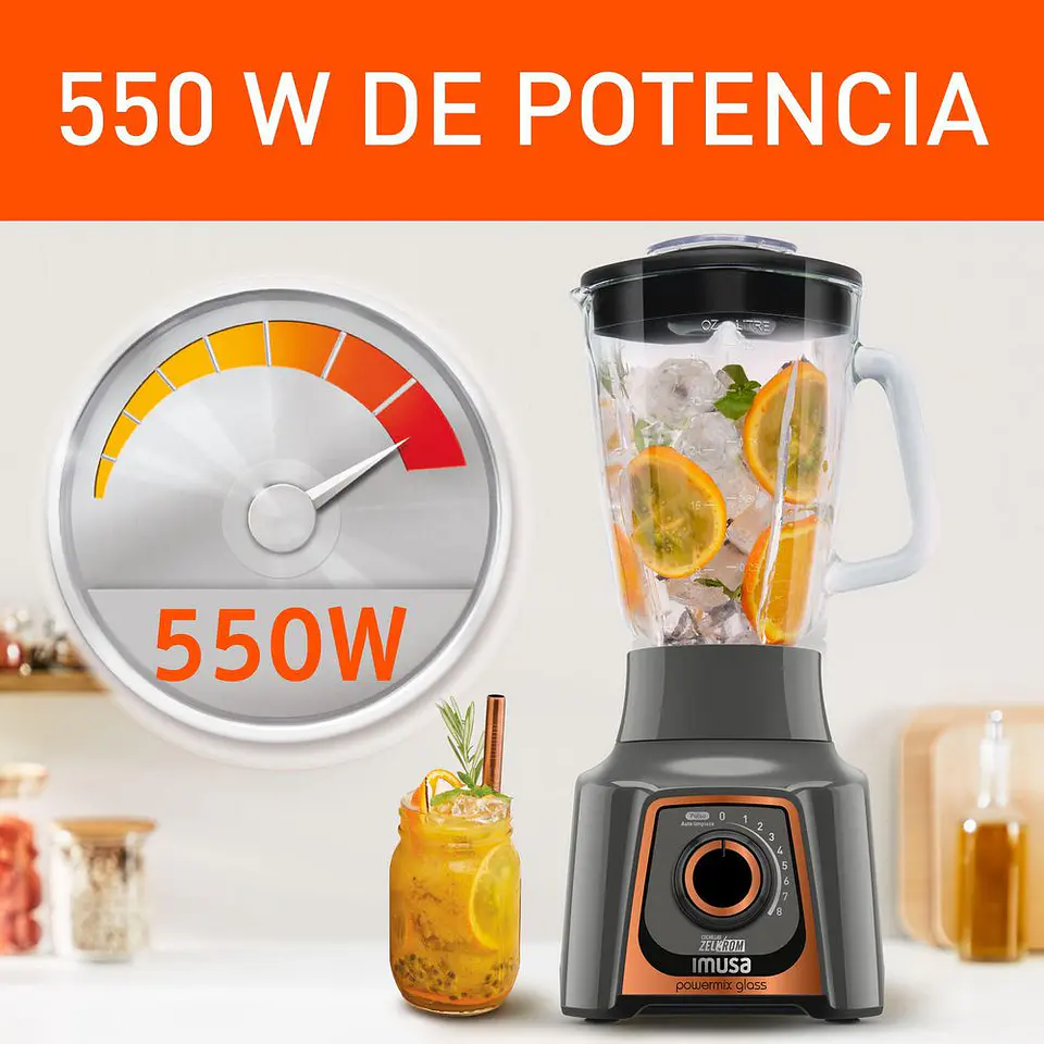 licuadora IMUSA 8 Velocidades 550 W Gris LM289BI1 3