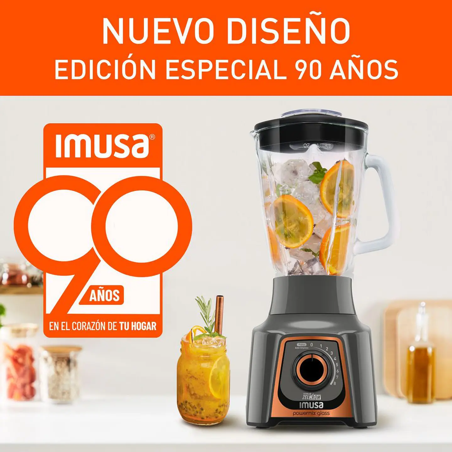 licuadora IMUSA 8 Velocidades 550 W Gris LM289BI1 5