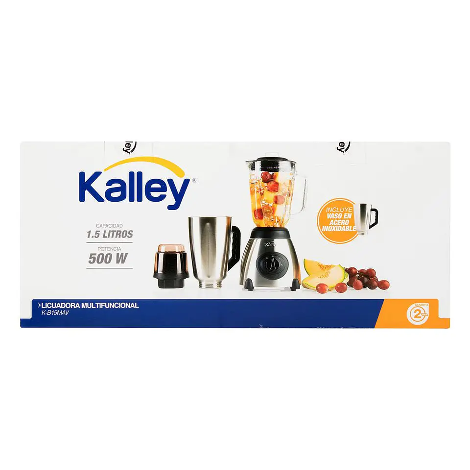 LICUADORA CON VASO DE VIDRIO + KALLEY KB15MAV 1