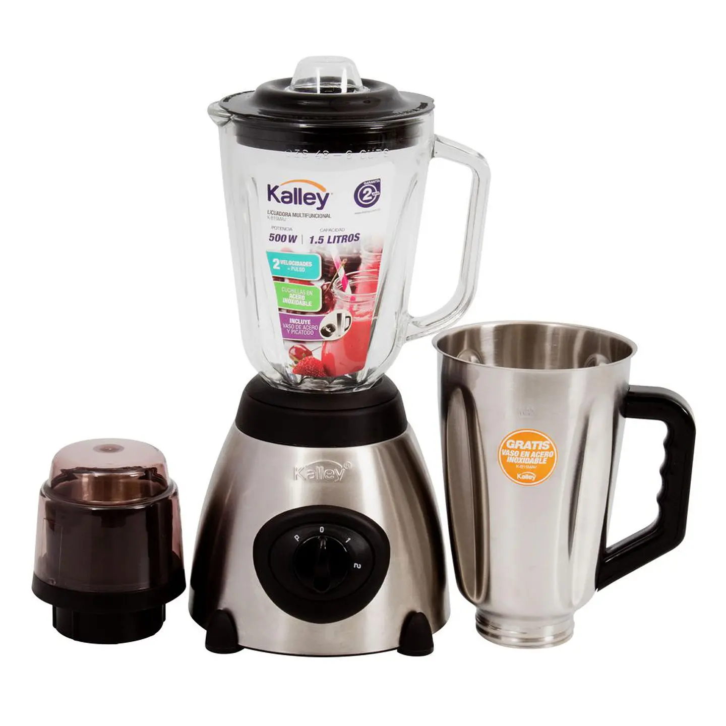 LICUADORA CON VASO DE VIDRIO + KALLEY KB15MAV 4