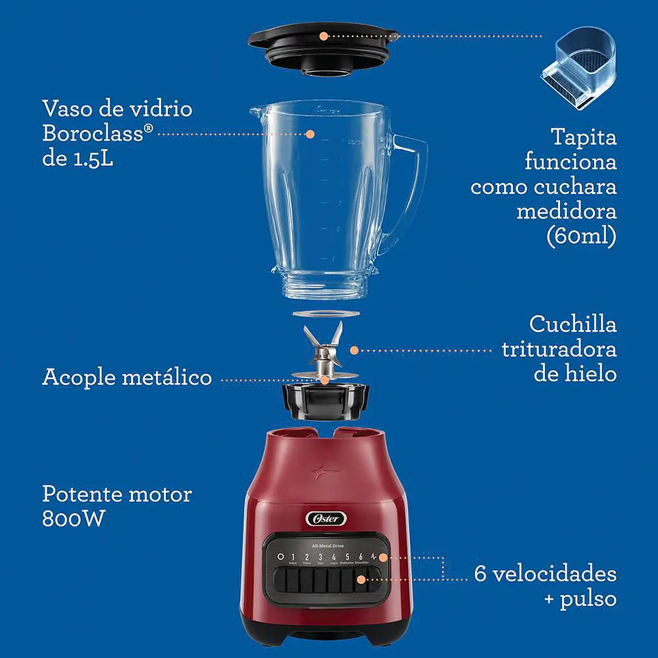 Licuadora Teclas 6 Velocidades OSTER 2174271 4