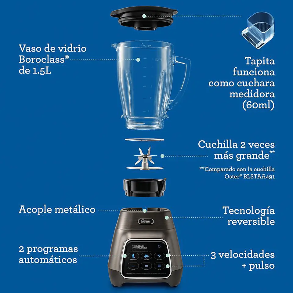 Licuadora Touch Screen OSTER 2177525 3