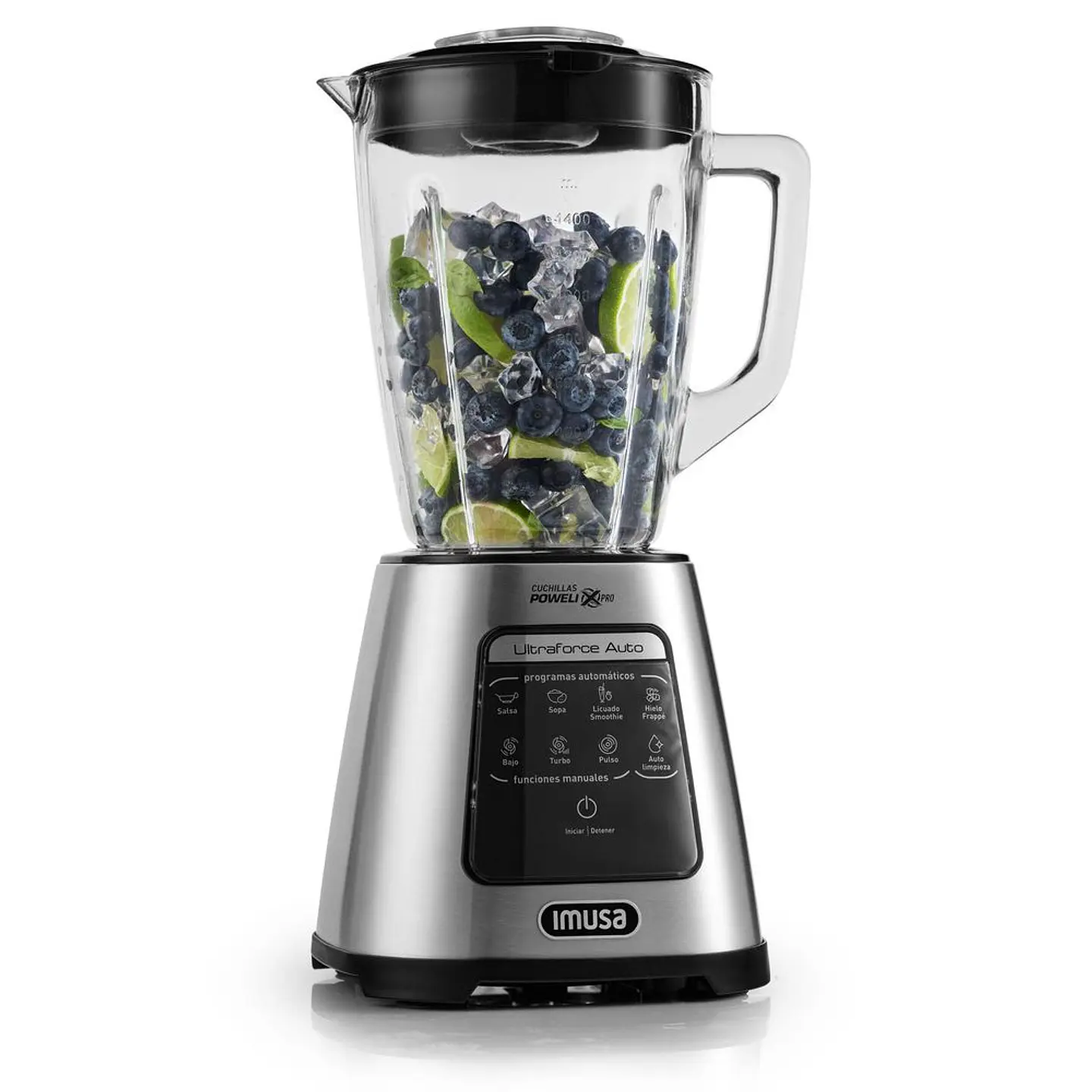 licuadora IMUSA Ultraforce Auto TURBO, BAJO 1100 W Acero LM38PDI0 1