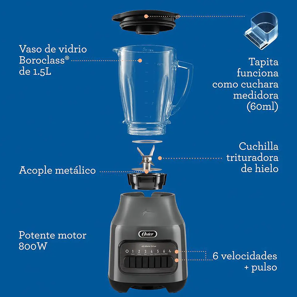 Licuadora Teclas 6 Velocidades OSTER 2174272 4