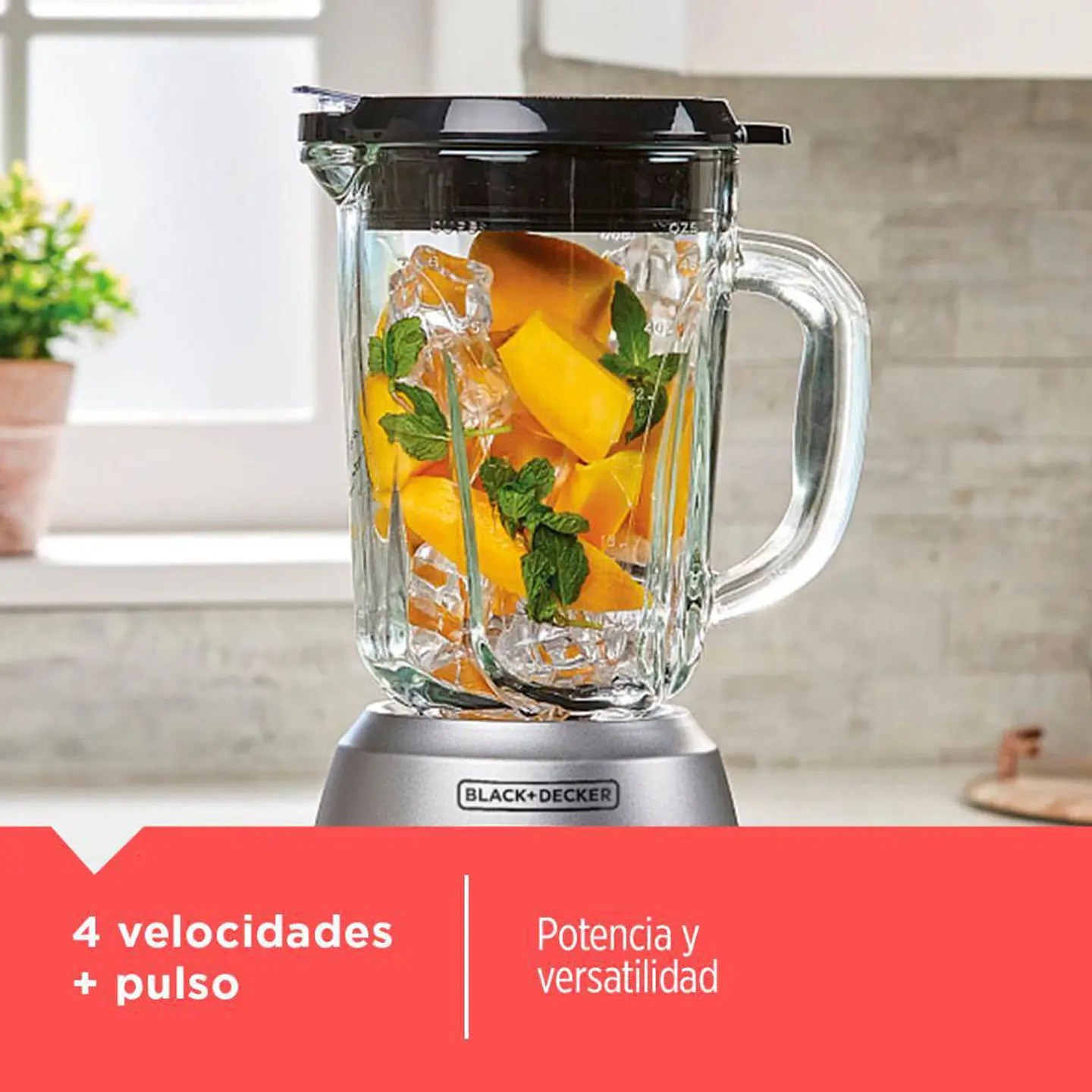 LICUADORA BLACK & DECKER 6 VELOCIDADES 700 W PLATEADO BL09761MDLA 4