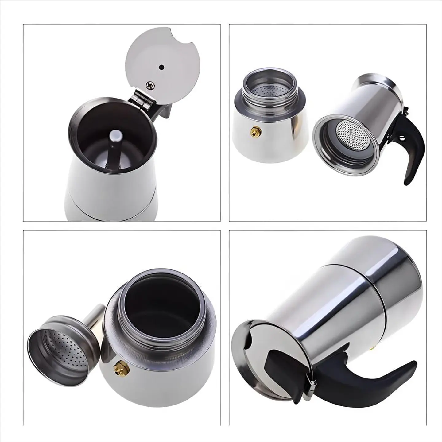 Cafetera Espresso Maker 9 Tazas Manual Acero Italiana 3