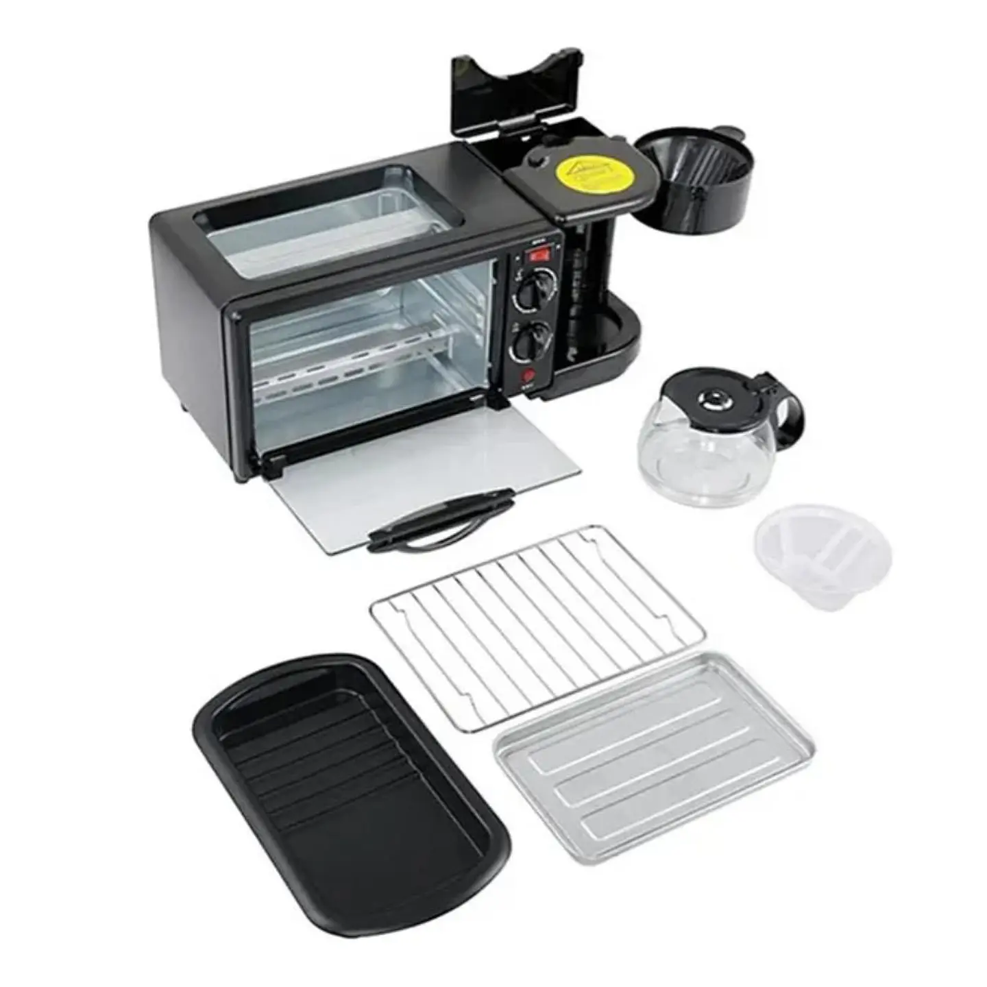 Horno Eléctrico Tostador Sokany Cafetera Parrilla 3 En 1 2