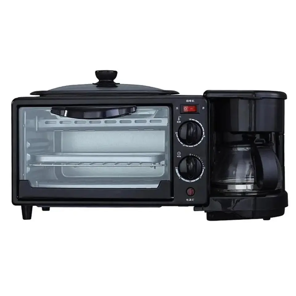 Horno Eléctrico Tostador Sokany Cafetera Parrilla 3 En 1 3