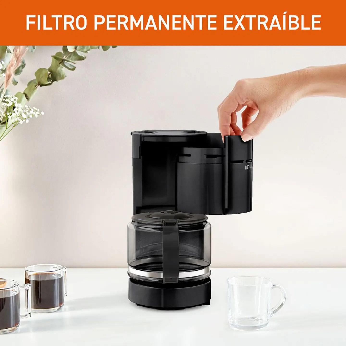 Cafetera IMUSA 12 Tazas Negro FG1218I0 4