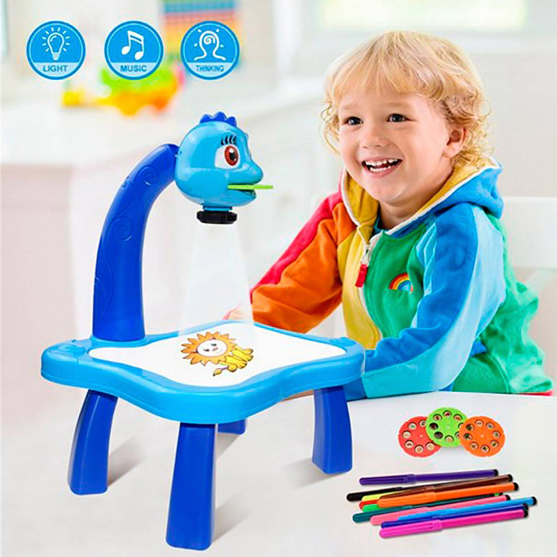 Proyector Mesa Dibujar Colorear Didáctico musical 5