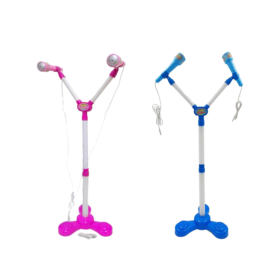 Micrófono Doble Karaoke con luces Pedestal Niños Mp3. 2