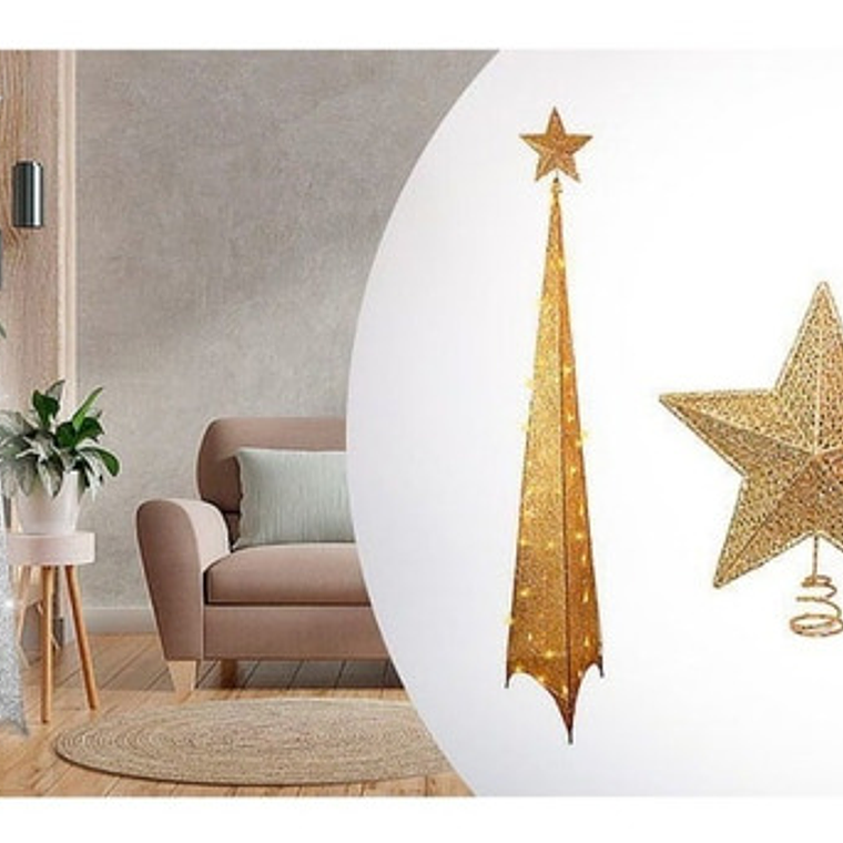 Árbol Navidad Pirámide Led Metal Decoración 1.50 mts. 1
