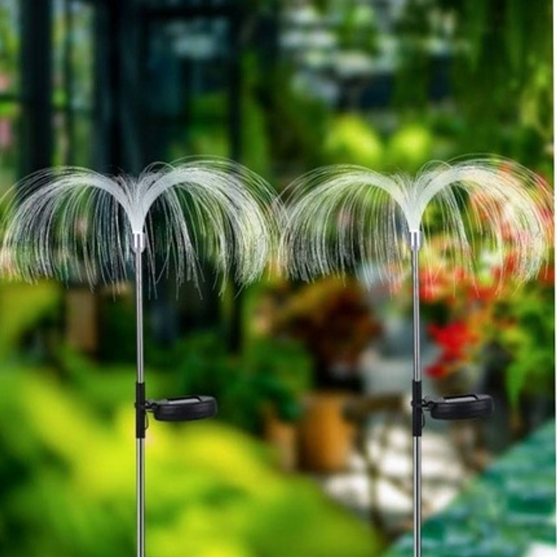 Estaca Solar Luz Led Jardín Decoración Medusa Pack X 2 2