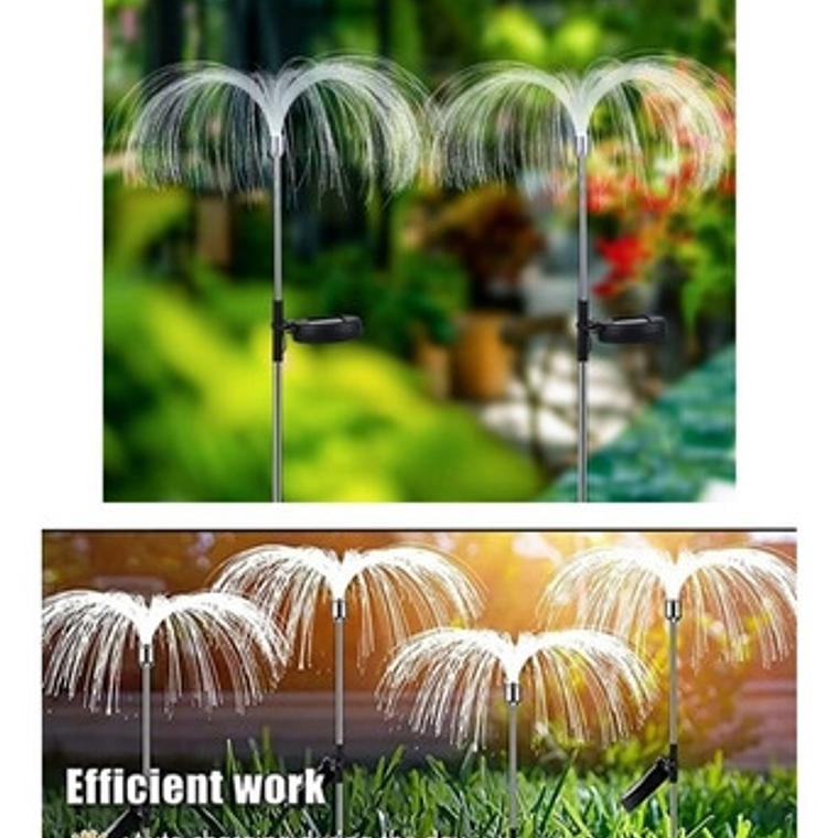 Estaca Solar Luz Led Jardín Decoración Medusa Pack X 2 7