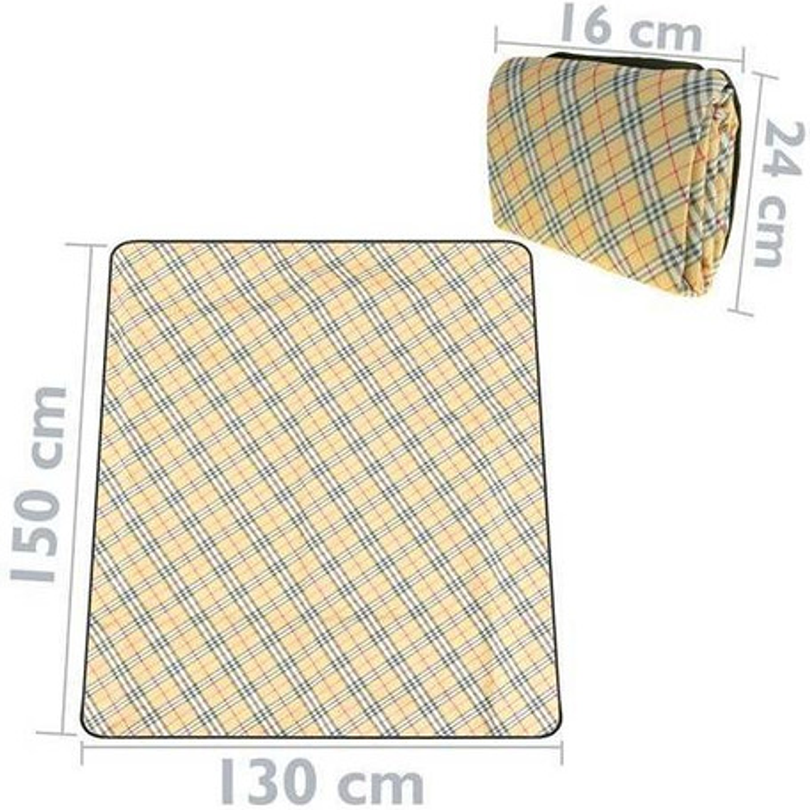 Manta Para Picnic Playa Impermeable Portátil Plegable 5