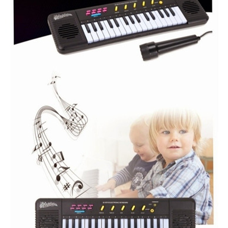 Organo Teclado Musical Niños Con Micrófono Juguete Pilas 3