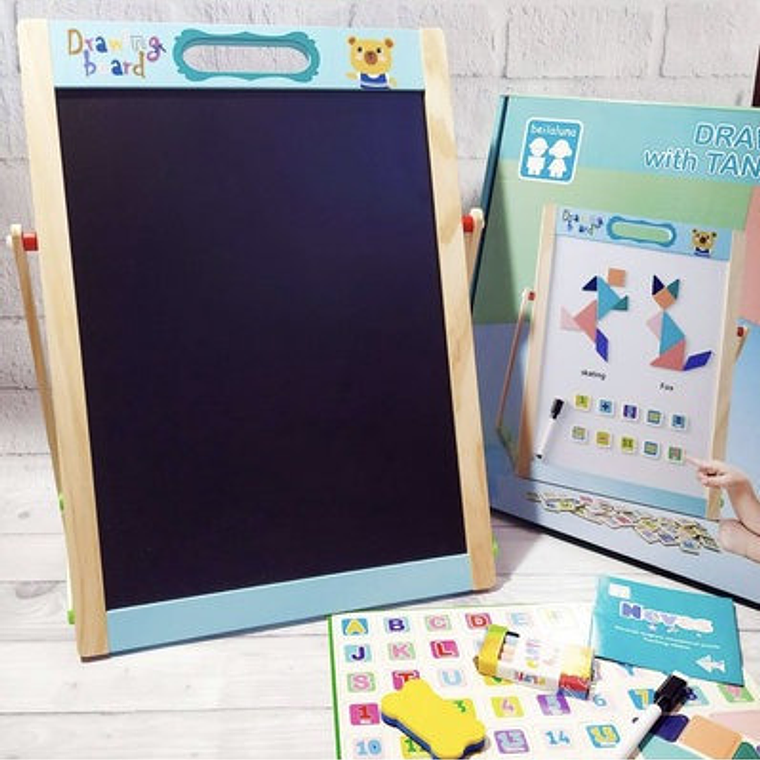 Pizarra tangrama Didáctica Doble Cara Magnética + Accesorios 2