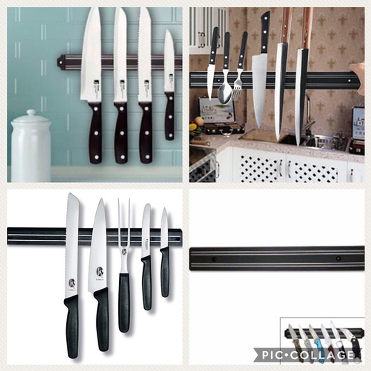 Barra Imán Porta Cuchillos Tijeras 50cms C/u 3