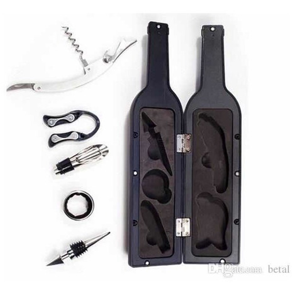 Set  Vino Descorchador Botella Accesorios Regalo 3