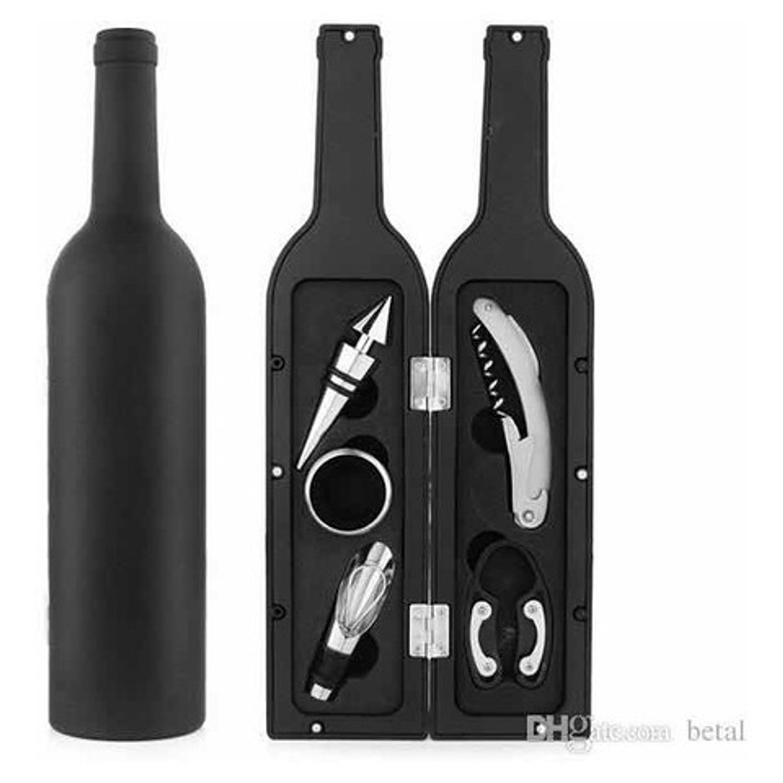 Set  Vino Descorchador Botella Accesorios Regalo 4