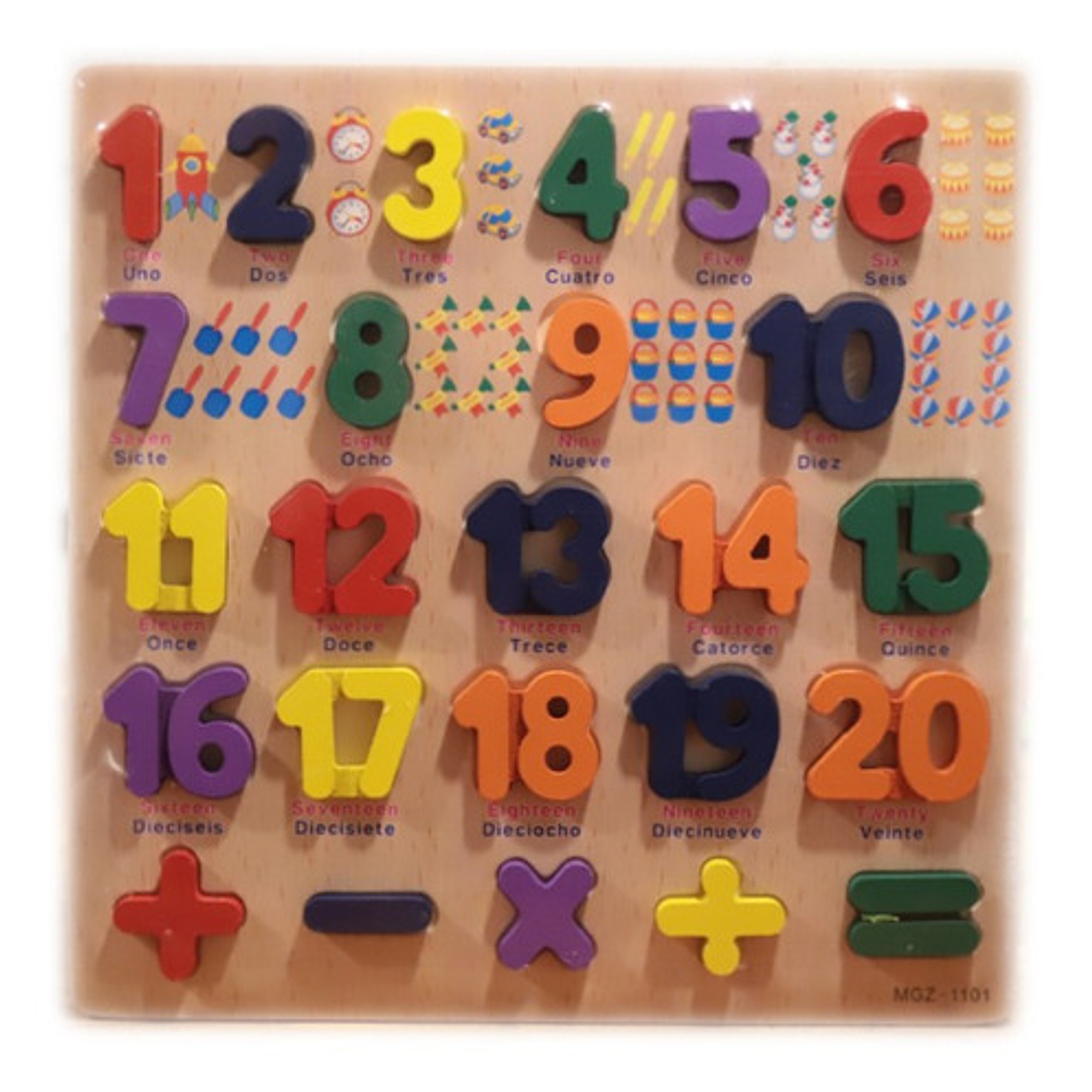 Set Abecedario Y Números.  Didácticos 30x30 Madera Encaje Niño  3