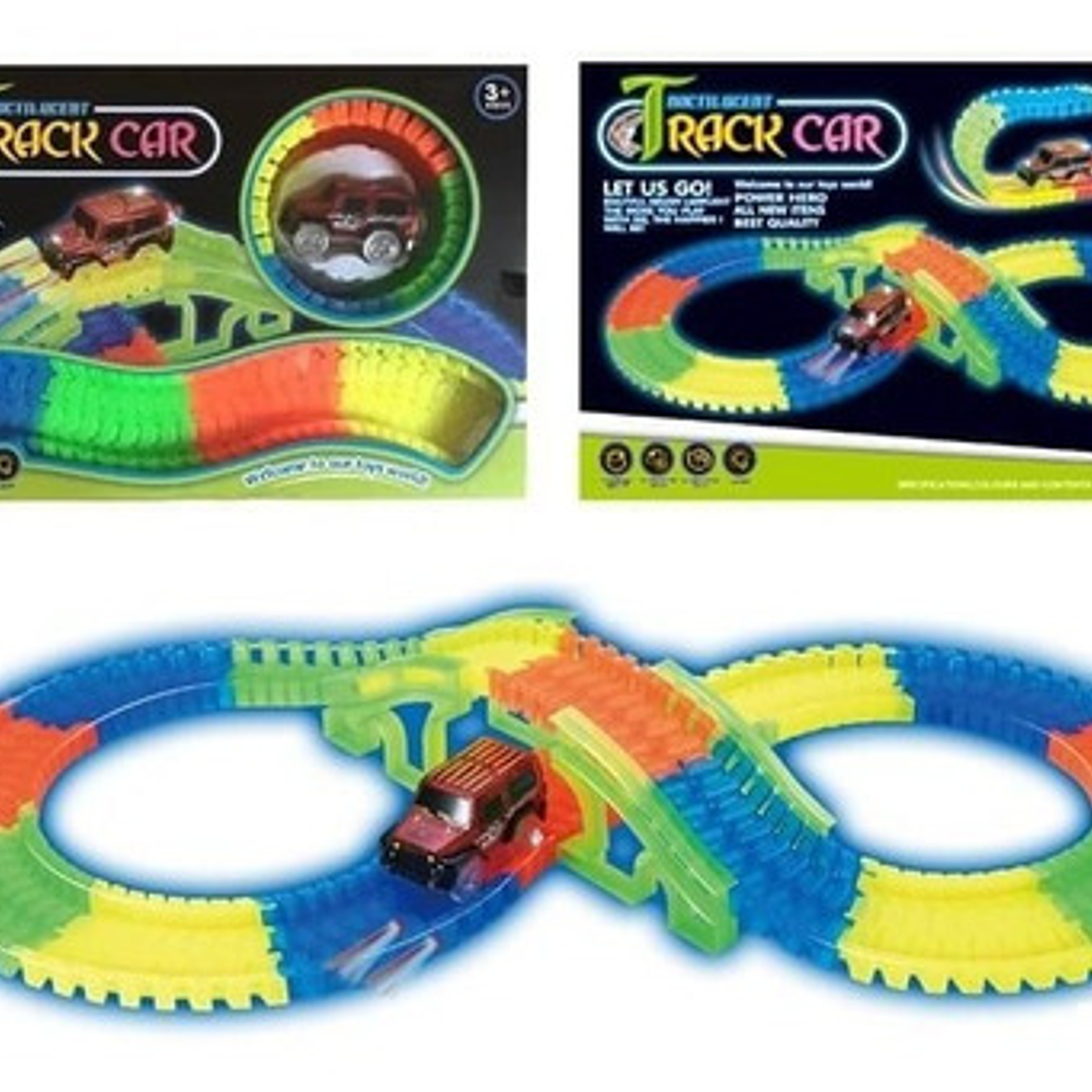 Autopista Flexible Luminosa Didáctica Pila Niños 212 Piezas  1