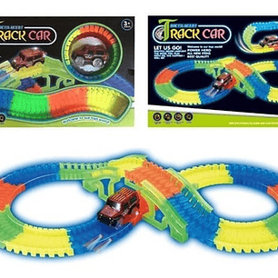 Autopista Flexible Luminosa Didáctica Pila Niños 212 Piezas 