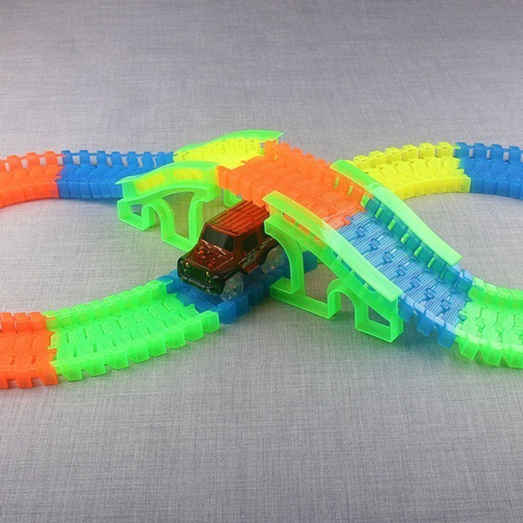 Autopista Flexible Luminosa Didáctica Pila Niños 212 Piezas  3