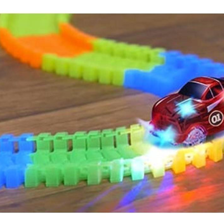 Autopista Flexible Luminosa Didáctica Pila Niños 212 Piezas  4