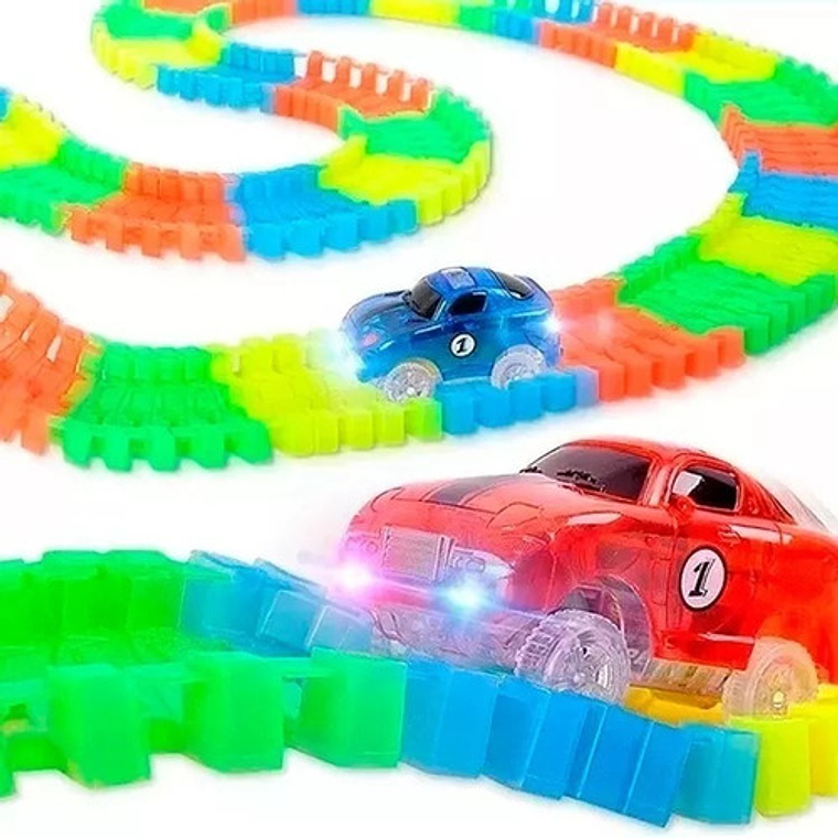 Autopista Flexible Luminosa Didáctica Pila Niños 212 Piezas  6