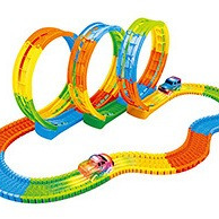 Autopista Flexible Luminosa Didáctica Pila Niños 212 Piezas  7