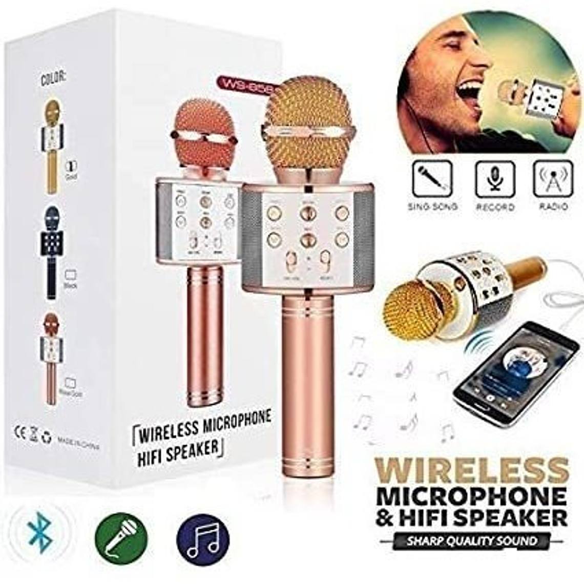 Microfono Karaoke Mini Parlante Portatil Usb Distorsión Voz 3