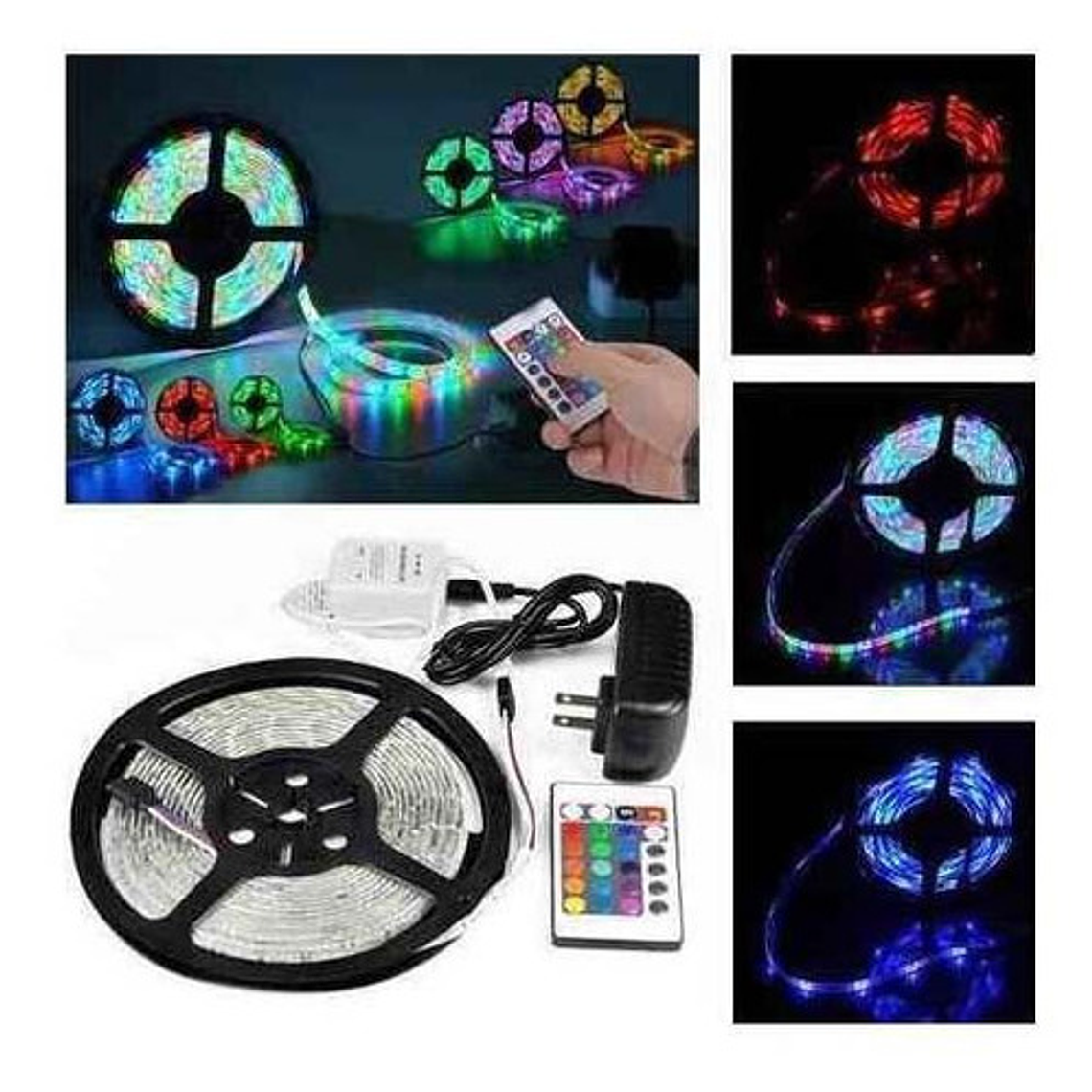 Cinta Tiras Luces Led 300 5mt. Multicolores Control Remoto  5