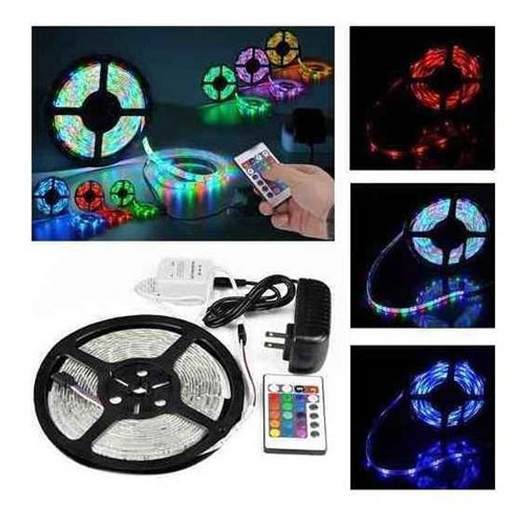 Cinta Tiras Luces Led 300 5mt. Multicolores Control Remoto  5