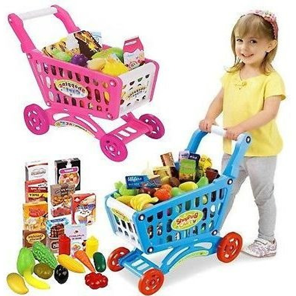 Carrito Supermercado Niños Juguete Compras Accessorios  1