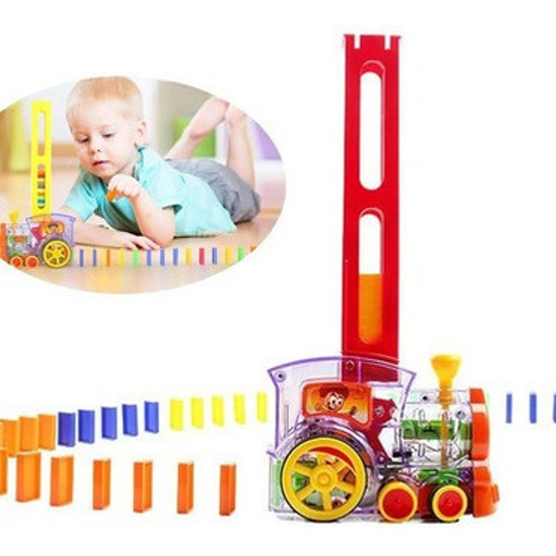 Tren Dominó Didáctico Luces Sonidos Niños  5