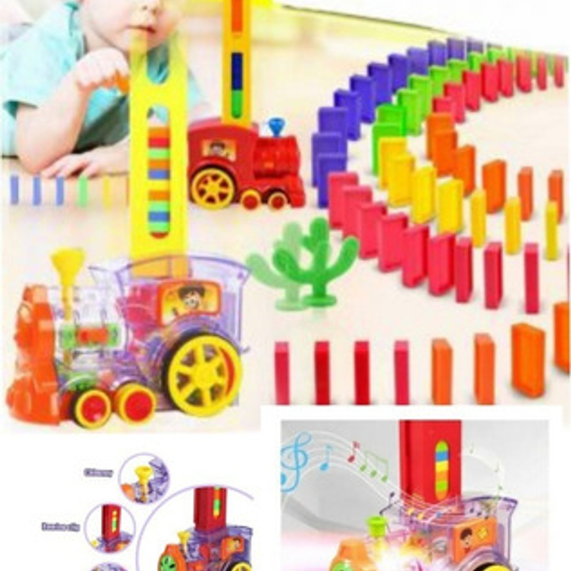 Tren Dominó Didáctico Luces Sonidos Niños  9