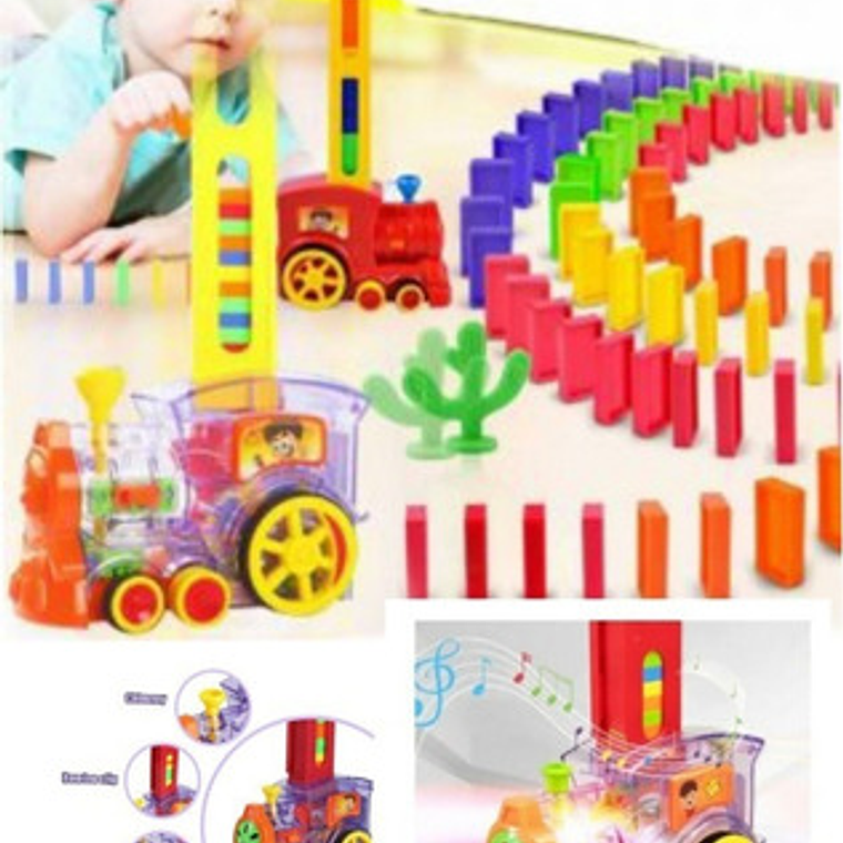 Tren Dominó Didáctico Luces Sonidos Niños  9