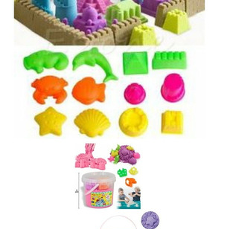 Pack 2 Arena Mágica Kinética Moldeable Didáctico Niños  3