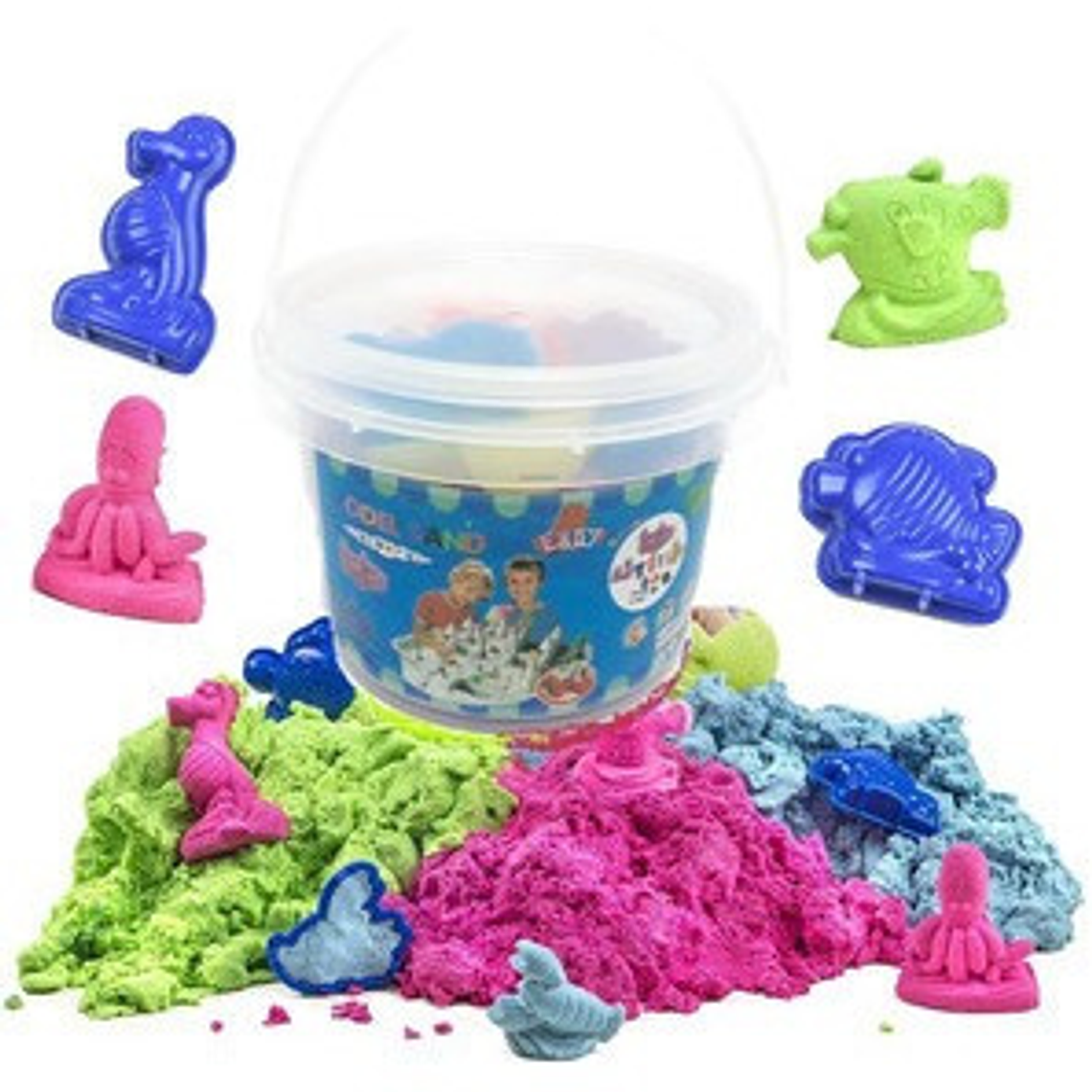 Pack 2 Arena Mágica Kinética Moldeable Didáctico Niños  6