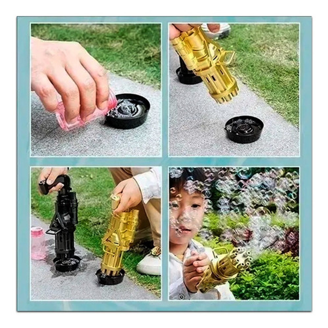 Lanza Burbujas Pistota Colores Niños Juguete  5