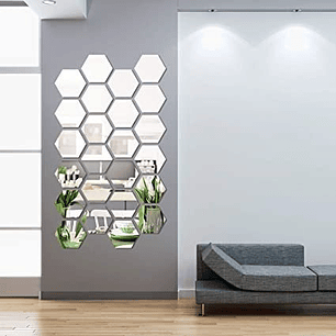 Set Espejo 3d Adhesivo Decoración Vinilo Hogar X10