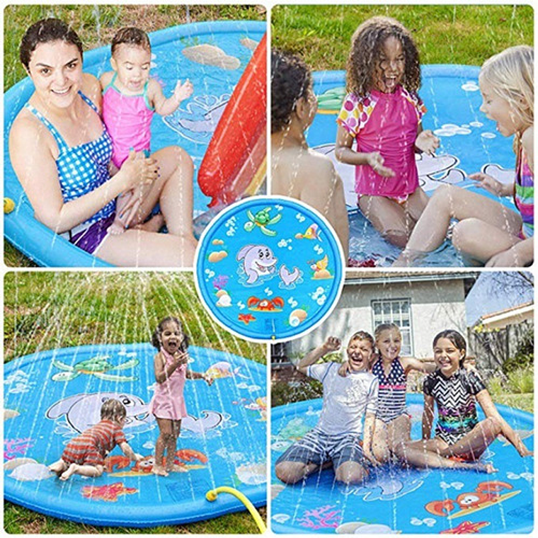 Alfombra Piscina Lanza Agua Rociador  Xl Juegos Niños 8