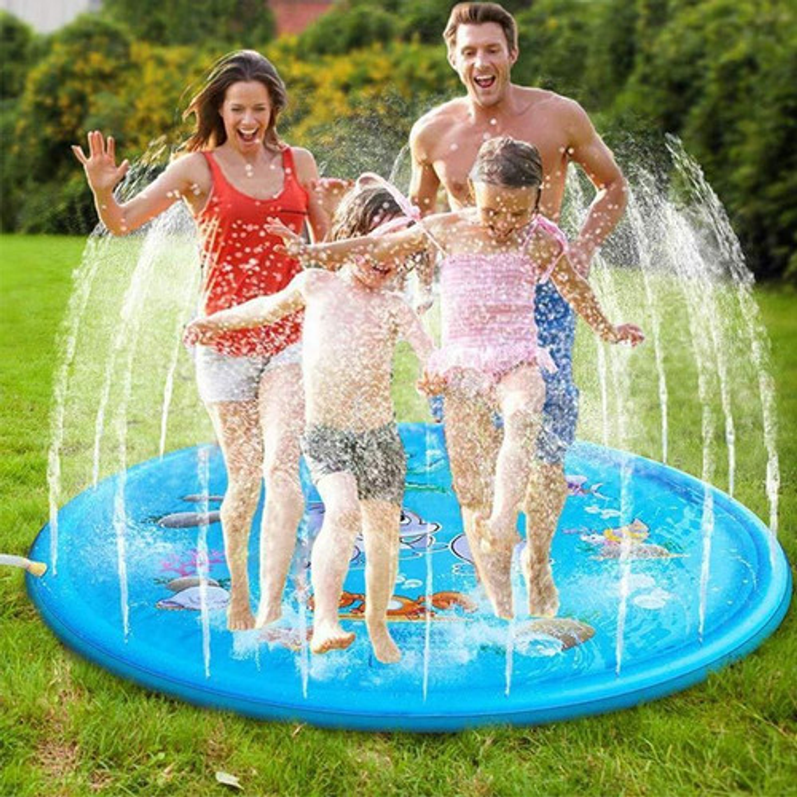 Alfombra Piscina Lanza Agua Rociador  Xl Juegos Niños 9