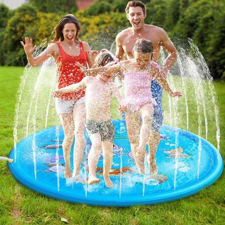 Alfombra Piscina Lanza Agua Rociador  Xl Juegos Niños 9