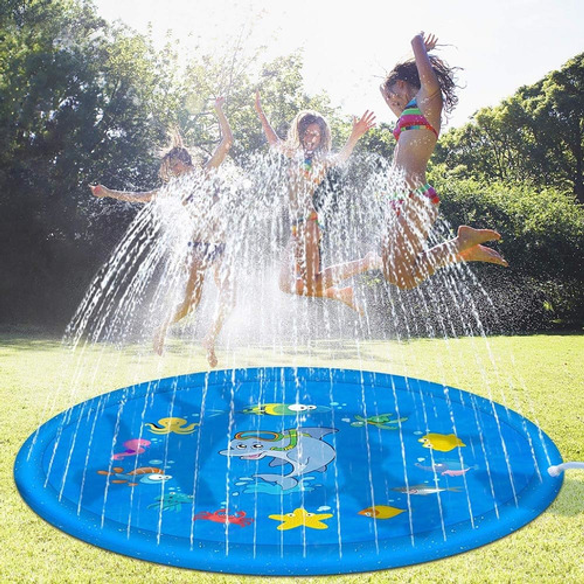 Alfombra Piscina Lanza Agua Rociador  Xl Juegos Niños 10