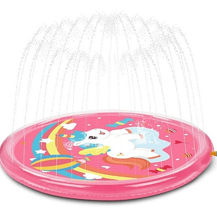 Alfombra Piscina Lanza Agua Xl Rociador Niños Rosa 