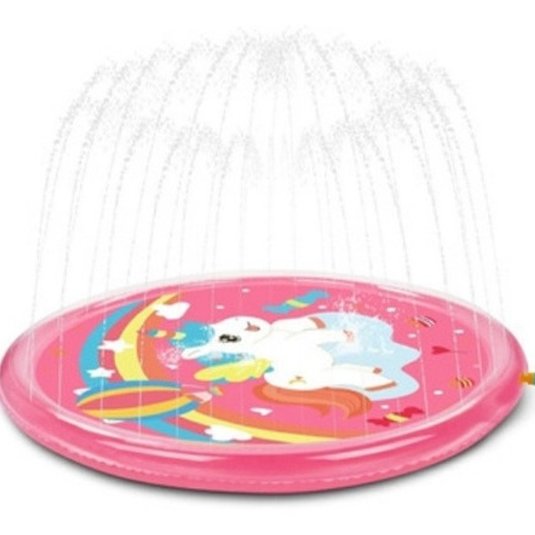 Alfombra Piscina Lanza Agua Xl Rociador Niños Rosa  3