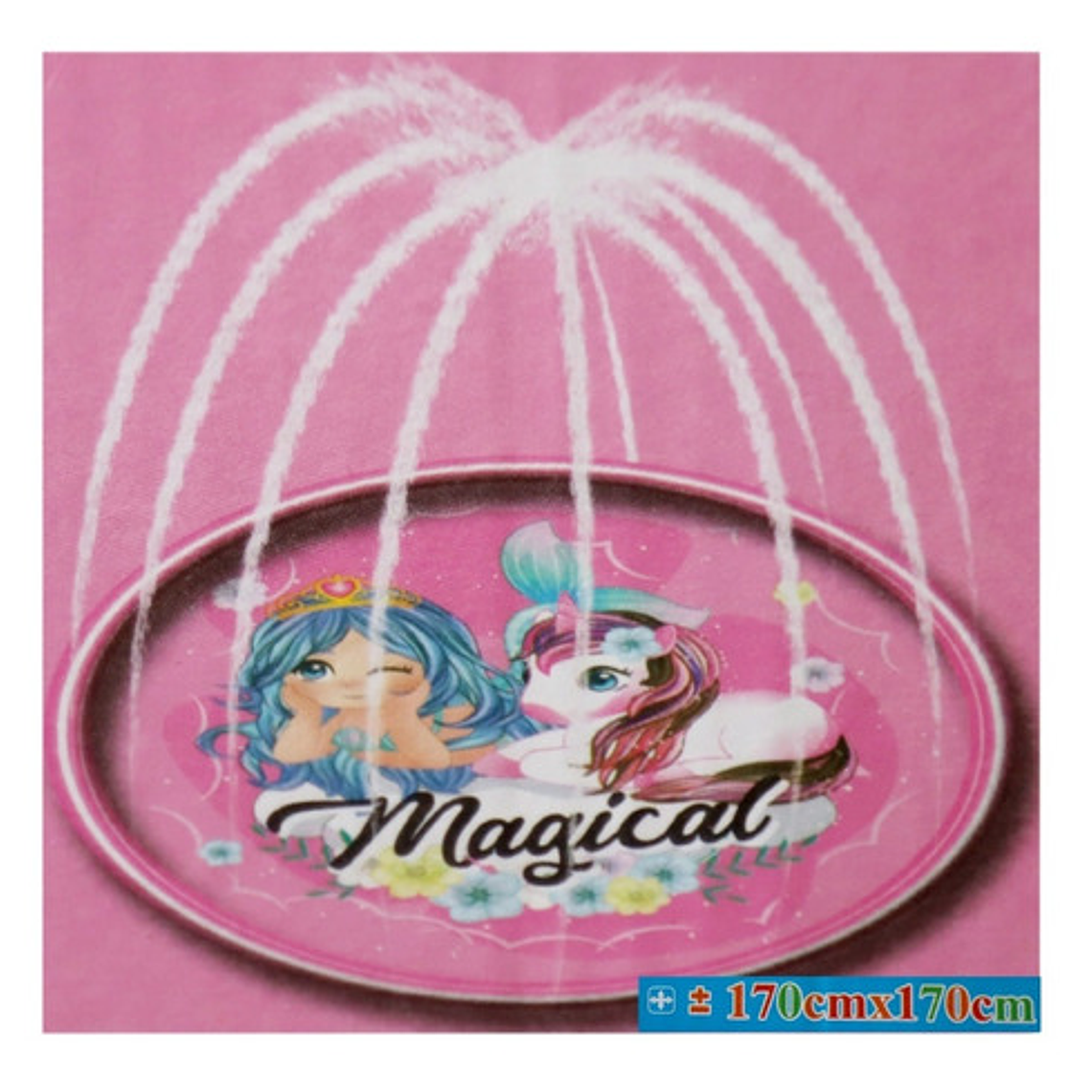 Alfombra Piscina Lanza Agua Xl Rociador Niños Rosa  7