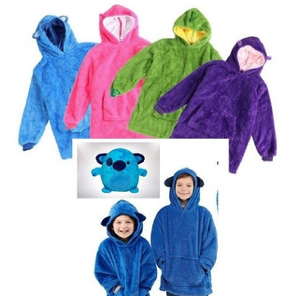 Polerón Peluche Capucha Niños Unisex Talla Estándar A 6